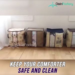 Non-Woven Portable Clothes Storage Bag Organizer Folding Closet Organizer for Pillow Quilt Blanket Bedding