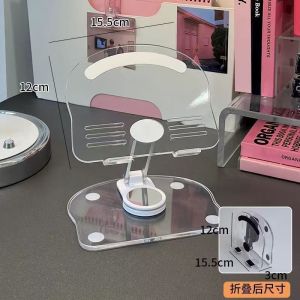 New Transparent Acrylic Tablet Stand Foldable Rotatable Height-Adjustable Multifunctional Desktop Non-Slip Tablet Support