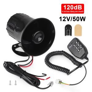 100W 6 Tông Loa Ô Tô Xe Máy Xe Tải Loa Còi Hú Báo Động - Cảnh Sát Cứu Hỏa Xe Cứu Thương Loa Cảnh Báo