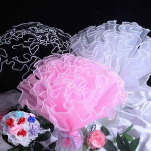 Pearl Wave Yarn Edge Flower Wrapping Mesh Yarn Bouquet Packaging Flower Shop Bouquet Packaging Valentines Day Gift