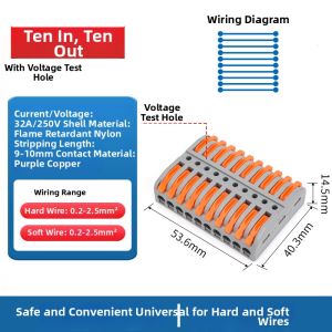 kuicc | Quick Wire Connector For Wire Merging Press-type Multi-input Output
