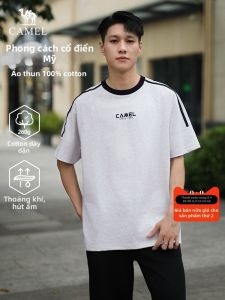 CAMEL | Áo Thun Nam Cotton Dày Cổ Ngắn Mùa Hè