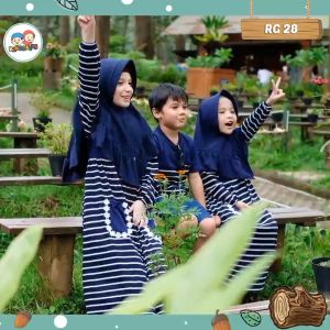 RG 28 Gamis Anak Raggakids Motif Stripe - Sarimbit Keluarga