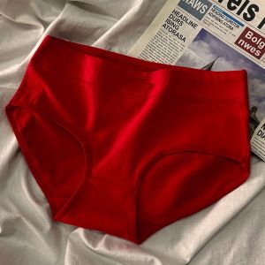 Year of Birth Big Red Pure Cotton Underwear Ladies All Cotton Girl Breathable Mid Waist Students Underpants Dragon