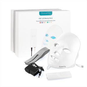 มาส์กหน้า LED 7สีมาส์กฟื้นฟูผิวดูแลผิวหน้าโฟโต้บำบัดด้วยแสงต่อต้านสิวผิวขาวลดริ้วรอย