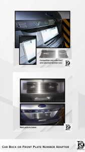 Car Plate Number Holder Adaptor – Stainless Steel Hairline Finish (For Ford and Selected Cars) - SOLD PER PIECE (1)