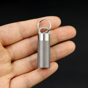 Portable Mini Titanium Alloy Anti-Slip Medicine Box Waterproof Moisture-Proof Metal Storage Pill Bottle for Emergency Use
