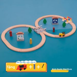 iekool | Bộ Đồ Chơi Xe Đường Ray Gỗ Đơn Giản