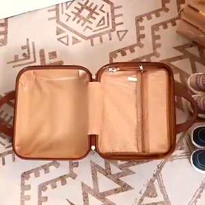 TRACVELCUL Mini Travel Bag Luggage 14 inch Make Up Bag Bear Pattern Suitcase Hand Carry Luggage Cosmetic Bag