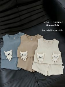 Bộ Áo Vest Bông Cho Bé Trai Hình Cartoon Thoáng Khí Nhẹ