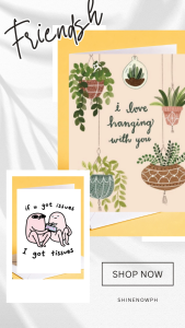 Friendship Card - I Love Hanging With You | Hanging Plants Design | A6 Friends Greeting Card