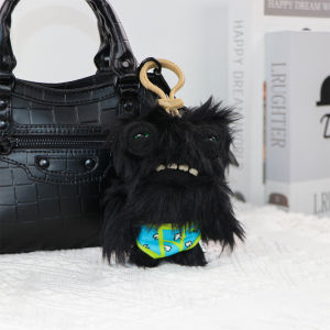 Fuggler Soft Plush Dolls Keychain Ugly Grin Teeth Monster Pendant Fugg Wide Eyed Weirdo Black Funny Backpack Keyring Gifts11CM