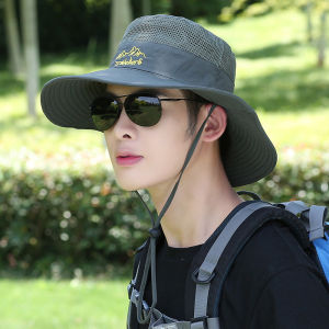 RA Men Bucket Hat Summer Anti-ultraviolet Outdoor Travel Mountaineering Fishing Face Covering Sun Hat AR