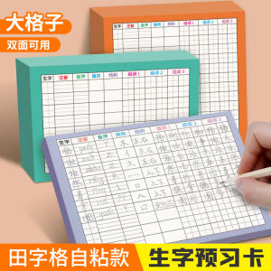 Pre-Study Cards for Primary School Students Chinese Literature Self-Adhesive Blank Word Cards Double-Sided Pre-Study Paper