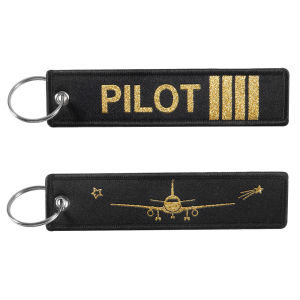 5 PCS/LOT Remove Before Flight Woven Keychains Special Luggage Label Airplane Chain Keychain for Aviation Gifts Car Keyring