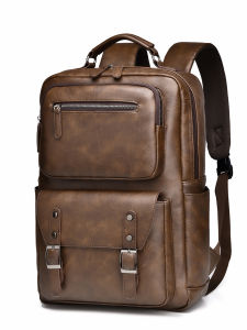 KADIDAISHU | Genuine Leather Feel Large Capacity Business Casual Travel Laptop Backpack