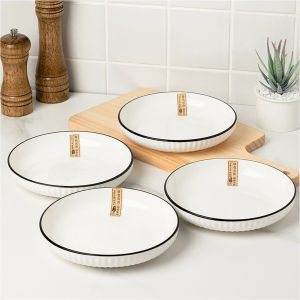 M.G.【Ready in Stock】 Japanese Ceramic Serving Bowl 5/8/10inch Soup Bowl Plate Salad Mixing Bowl