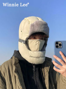 Winnie Lee Northeast Snow Village Cold-Proof Hat Ushanka Mens Winter Cotton-Padded Cap Windproof Earmuffs Ear Protection Fleece-lined Winter