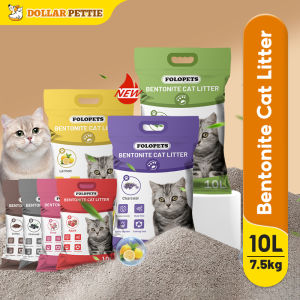 FOLOPETS 5L & 10L Bentonite Cat Litter Sand: Premium Cat Litter Sand Eliminates Odor Lavender Lemon Charcoal