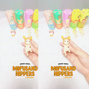 Sonny Angel Hippers Series 12 Collectible Figures with Attachable Carrot Accessories. Displayed in yellow packaging with character illustrations.