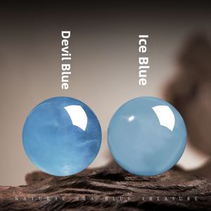 Natural Ice Blue Devil Sea Blue Topaz Beads DIY Bracelet Necklace Crystal Multi Treasure Single Bead Accessories
