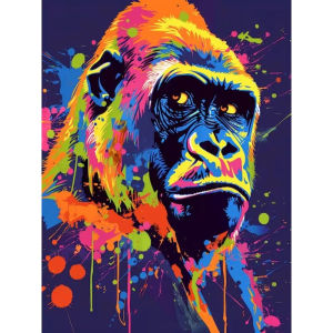 Oil Painting By Numbers Gorilla DIY Paint By Numbers for Adult Animals Frameless Canvas Painting Unique Gift