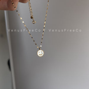 VenusFreeCo Gold Plated Mother of Pearl Necklace High Color Retention Sparkling Choker Suitable for Men And Women