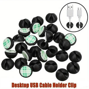 10/20 Piece Set of Silicone Cable Clamps Desktop Data Cable Holder Office & Car Charging Cable Organizer - Easy to Paste