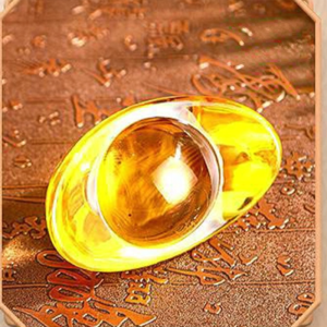 Solid Glass Yellow Crystal Golden Yuanbao Home Decoration New Chinese Style Living Room Tabletop Ornament Business Opening