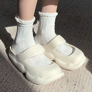 Japanese Vintage Mary Jane Garden Slippers Female Spring and Summer Non-Slip Student Cute Thick Bottom Sand Difficult Hole Sandals Couple