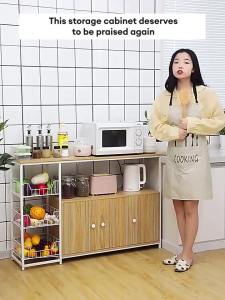 【COD + Local Seller】Kitchen Cabinet with Door Cabinet for Kitchen Pantry Cabinet Kitchen Organizer Cabinet Storage Rack Kitchen Counter