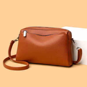 Versatile Soft Leather Crossbody Bag Womens Small Bag Large Capacity Single Shoulder Fashionable New 2025 Mini Square Bag
