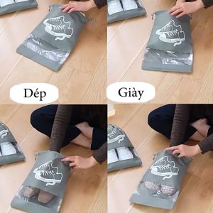Túi Vải Đựng Giày Dép Dây Rút Chống Bẩn Du Lịch Size Lớn 44x32cm - Túi Vải Đựng Giày Dép Dây Rút Chống Bẩn Chống Thấm Nước Du Lịch Dây Rút Size Lớn Với Họa Tiết Thiết Kế Đẹp Mắt 43x32cm