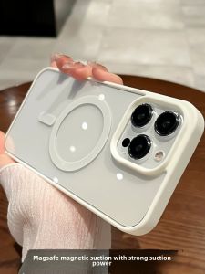 Apple 15promax Transparent Phone Case New Arrival Iphone14 Couple 13pro Fancy 12 Creative MagSafe Magnetic Charging 14 Drop-Resistant Protective Case with Lens Protector plus