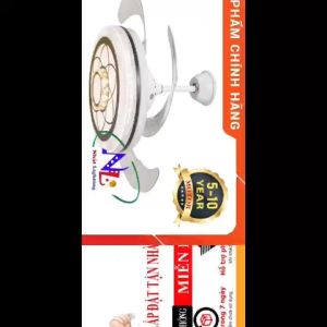 Đèn quạt trần hiện đại - Đèn quạt trần pha lê - Quạt trần giấu cánh Qvifa-71 lắp phòng khách Showroom nội thất đại sảnh khách sạn