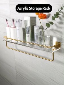 YT Acrylic Bathroom Storage Shelf Wall Mounted Cosmetic Shelf Waterproof and Rustproof Bathroom Rack
