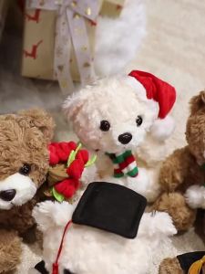 17cm Festive Atmosphere Teddy Bear Plush Toy Soft Home Decoration Christmas Gift Childrens Birthday Gift companion gift for Kid