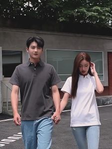 Mens polo shirt Womens polo shirt Couple shirt Solid cotton