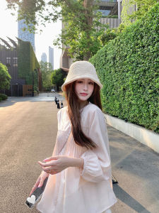 Áo Sơ Mi Nữ Họa Tiết Hoa YANGRUOYU Áo Sơ Mi Tay Dài Thường Ngày Mùa Xuân Màu Trơn Bằng Cotton Và Nylon