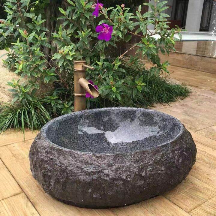 Natural Stone Wash Basin Bathroom Vintage Pebble Table Basin ...