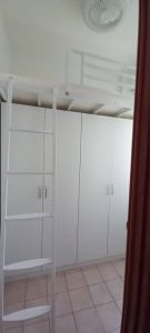 Loft bed customize+mattress+cabinets+ceiling fan light+window grill/helper room bed customize