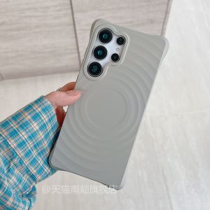 Grey Magnetic Absorption Soft Shell Case for S25 Ultra Edge S24 plus S23U+ with Stand Protective Anti-Fall Luxury Design