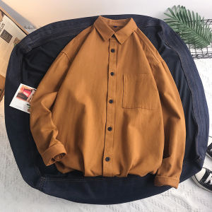 Áo Sơ Mi Cotton Dài Tay Phong Cách Mỹ Cho Nam Mùa Xuân Thu Có Túi Màu Trắng Quần Áo Làm Việc Dày Dặn Ôm Vừa Vặn