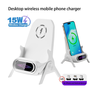 Newest Product 2026 Desktop Wireless Charger Stand for iphone Samsung Office Home Travel Magnetic Wireless Phone Charger Holder