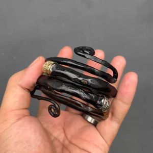 Gelang Akar Bahar Hitam Kantoran Variasi Alpaka Model Melingkar