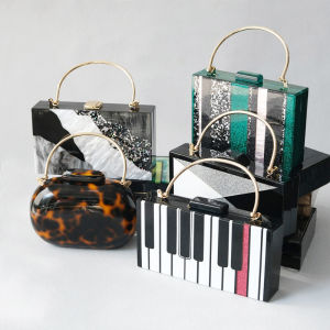 New Trendy Handbag Fashion Boutique Women Bag Boutique Acrylic Luxury Party Evening Bag Woman Cute Wedding Box Vintage Clutch Tote Bag