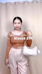 Longsleeve Wanita Heejin Rib / Baju Lengan Panjang Knit / Fashion Wanita Atasan Rib Knit penta06