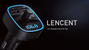 LENCENT Bluetooth FM Transmitter Wireless Radio Adapter Car Kit with Dual USB Charging Car Charger MP3 Player Support TF Card & USB Disk