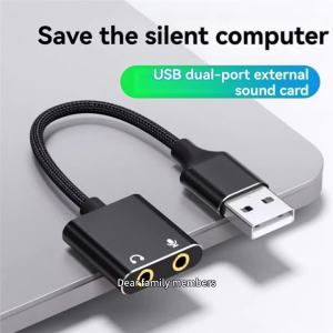 xiede | Golden USB 7.1 Card External Sound Desktop Computer for PC with Amplified ASIO Cable Plug Enhancing Module Independent Sound