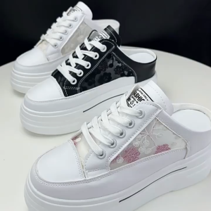 Sục Thể Thao Lưới Thêu Hoa Đế Xuồng 7CM S590-2085